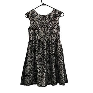 Mia & Mimi Girls Black Lace Party Dress Pink Lined Sz Large